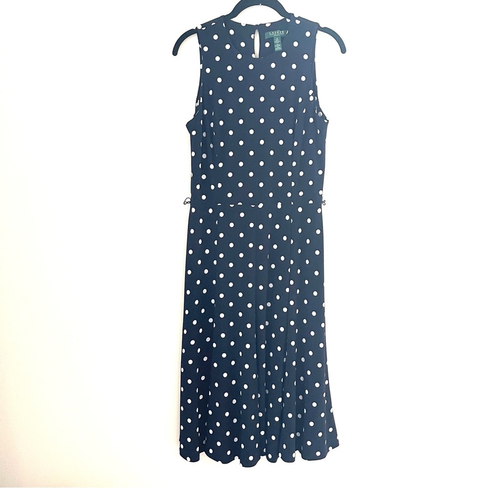 Ralph Lauren Polka Dot Navy Dress